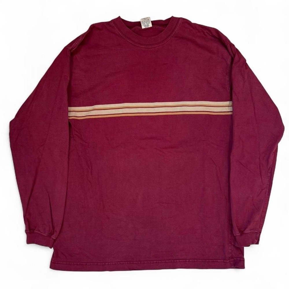 Vintage High Sierra Long Sleeve Striped Burgundy Shirt Men's Medium Skater Surf